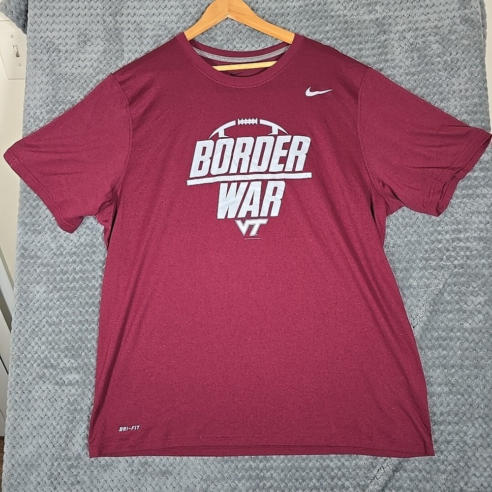 Nike Virginia Tech Shirt Men XXL Maroon Battle of The Border War Bristol 2016
